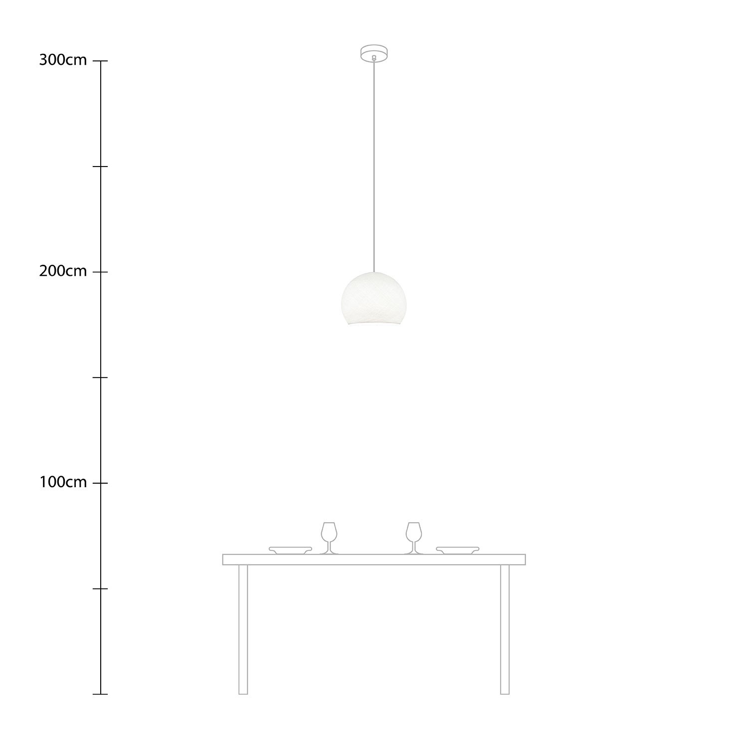 Lampe suspension avec abat-jour Cupola