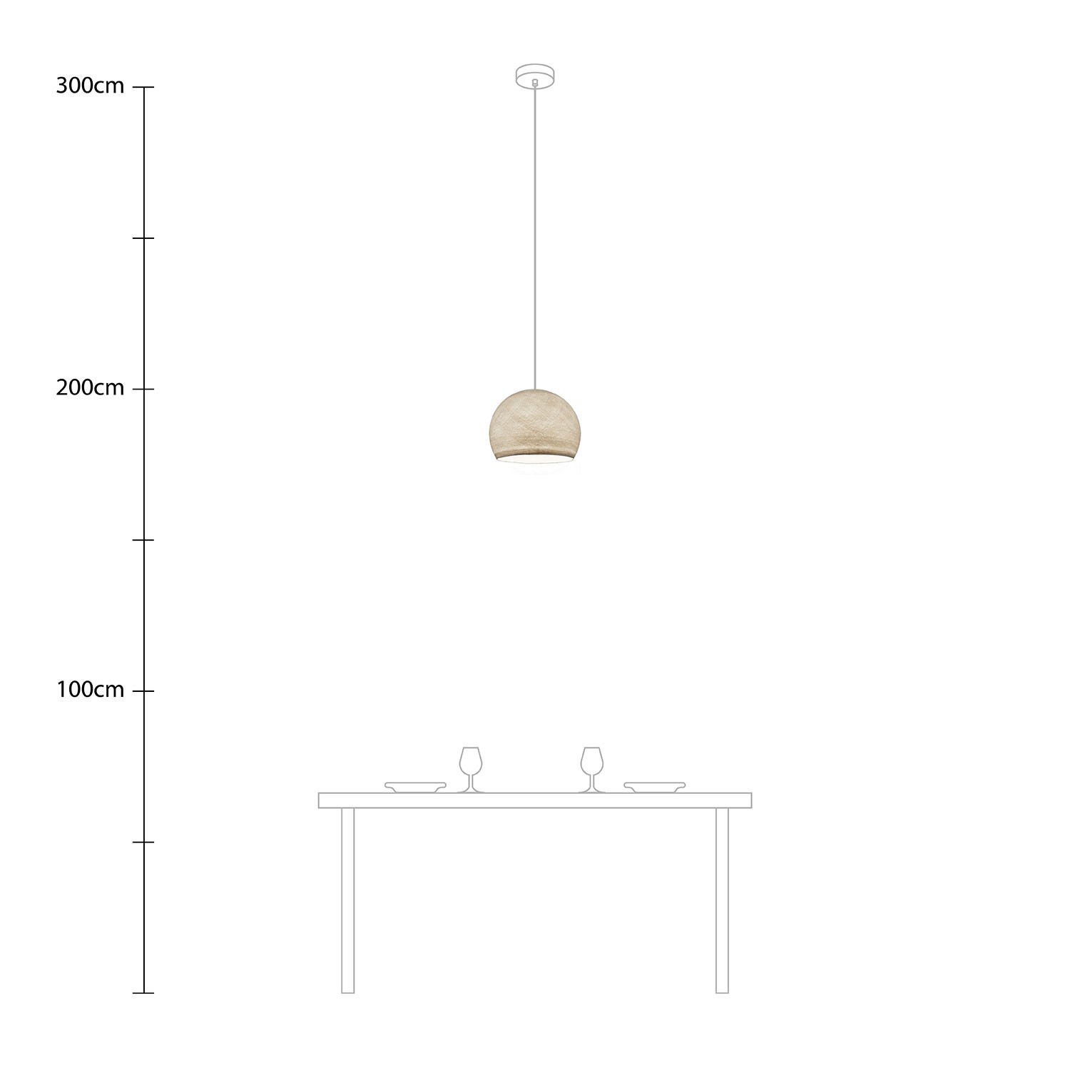 Lampe suspension avec abat-jour Cupola