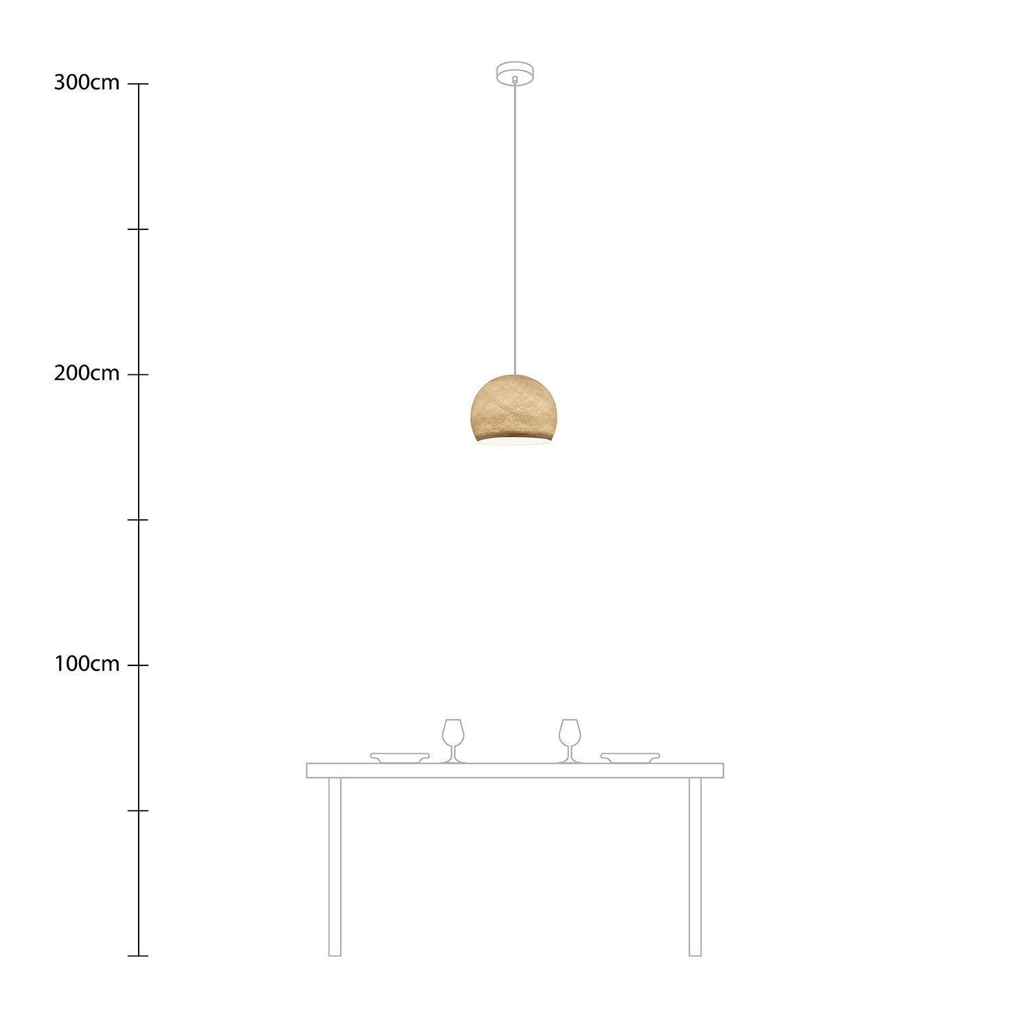 Pendelleuchte mit kuppelförmigem Lampenschirm Cupola