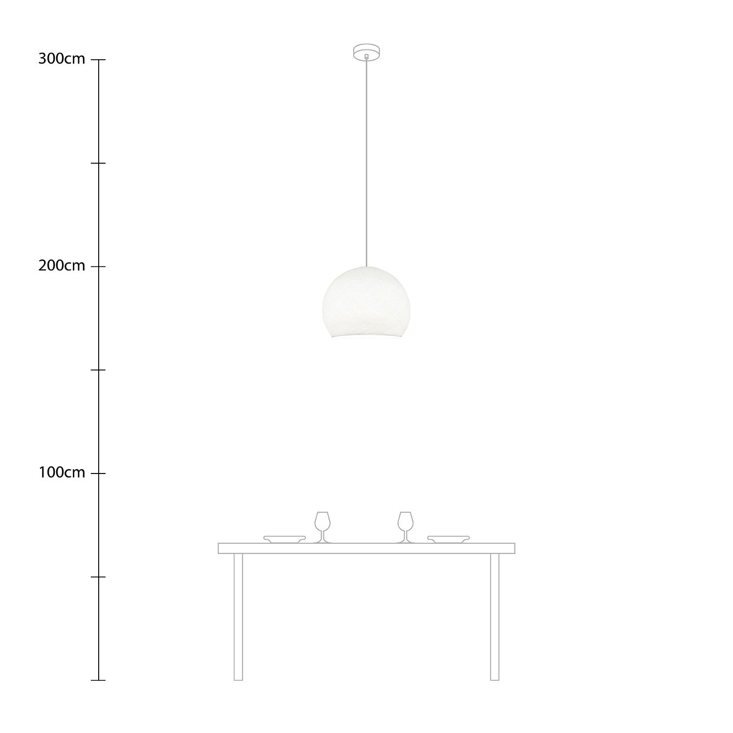 Pendelleuchte mit kuppelförmigem Lampenschirm Cupola