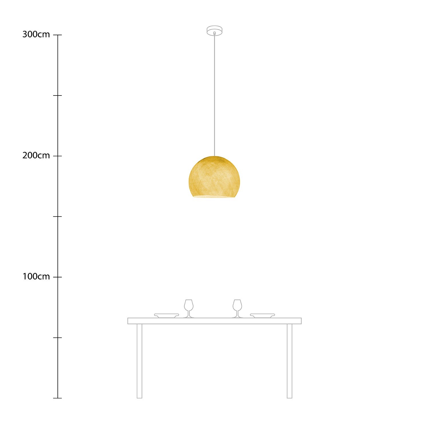 Pendelleuchte mit kuppelförmigem Lampenschirm Cupola