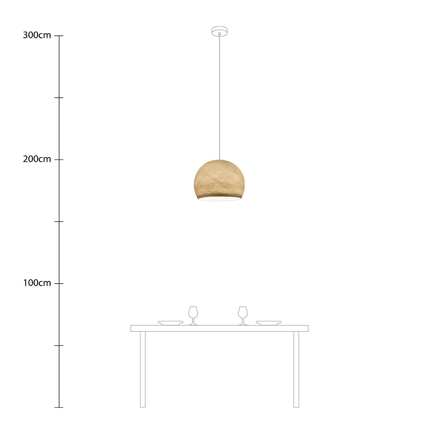 Pendelleuchte mit kuppelförmigem Lampenschirm Cupola