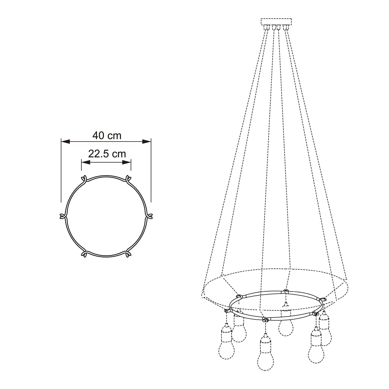 Cage Cerchio - Struttura per lampadari