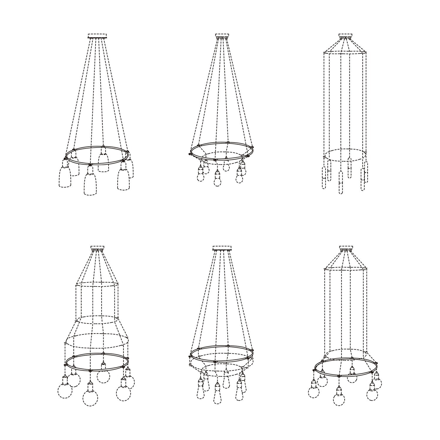 Cage Cerchio - Struttura per lampadari