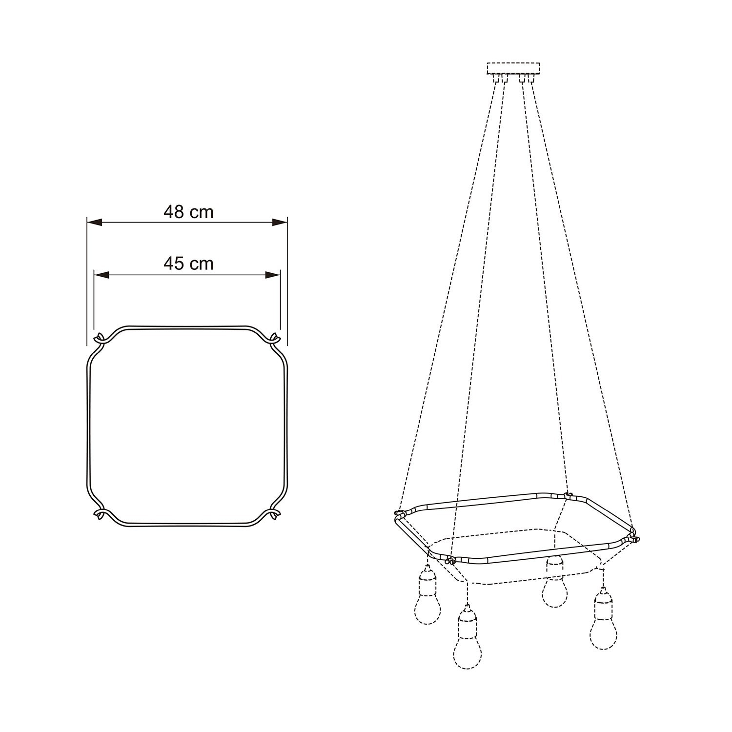 Cage Quadrato - Struttura per lampadari