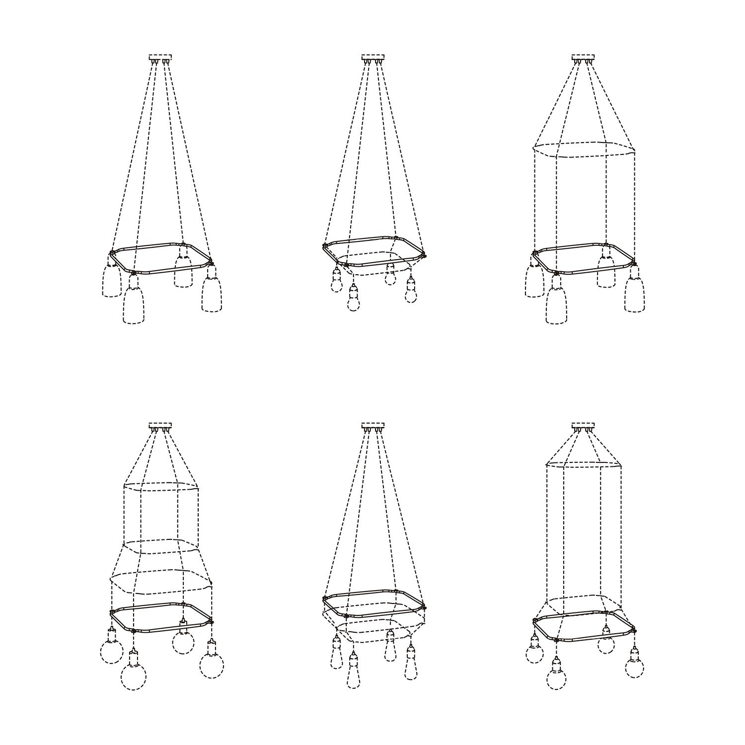 Cage Quadrato - Struttura per lampadari