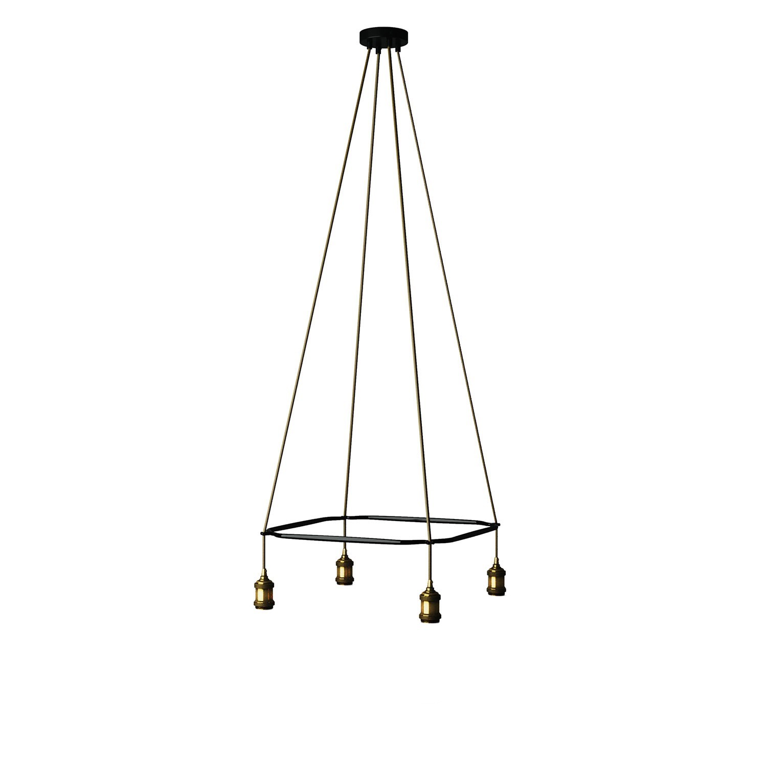 Lustre Cage avec 4 bras Crystal