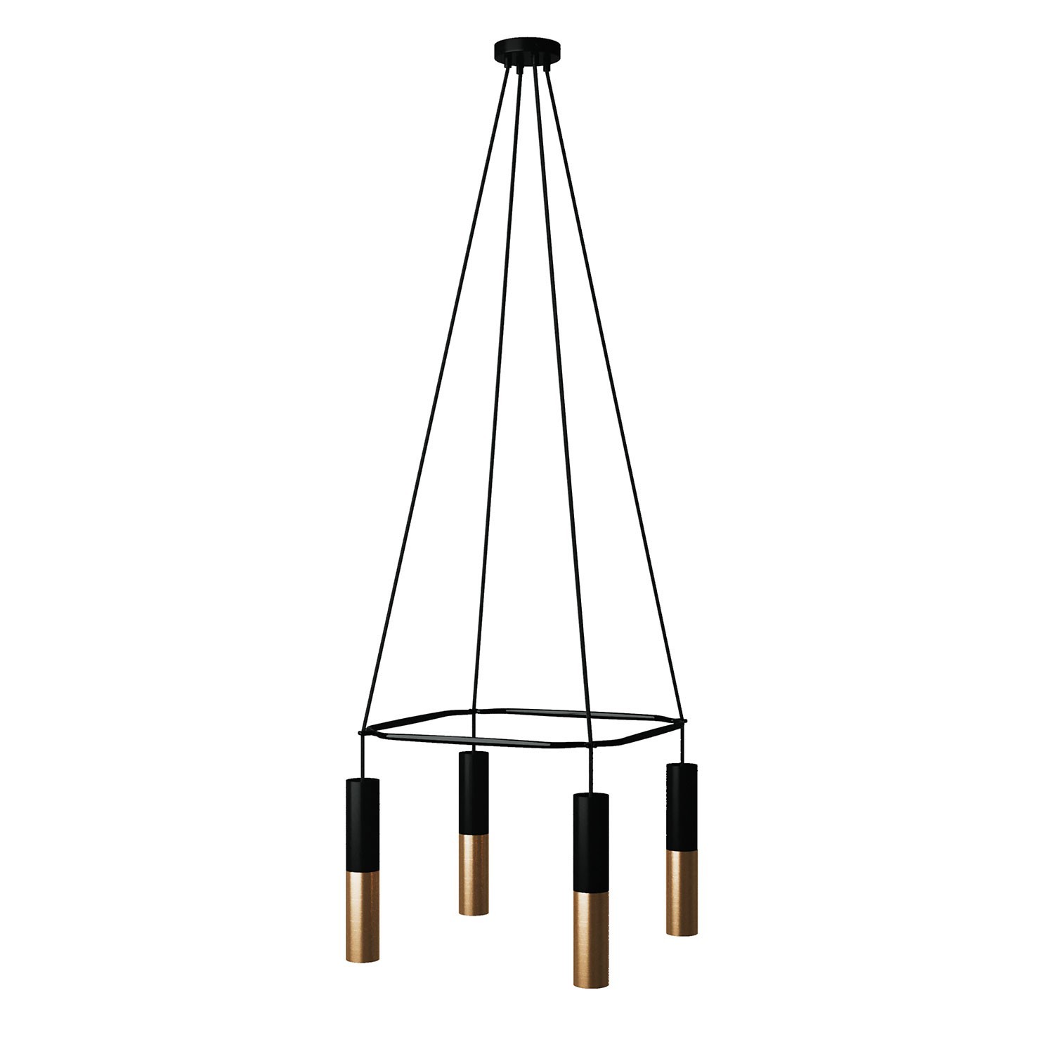 Lampadario Cage a 4 cadute Tub-E14 Doppio