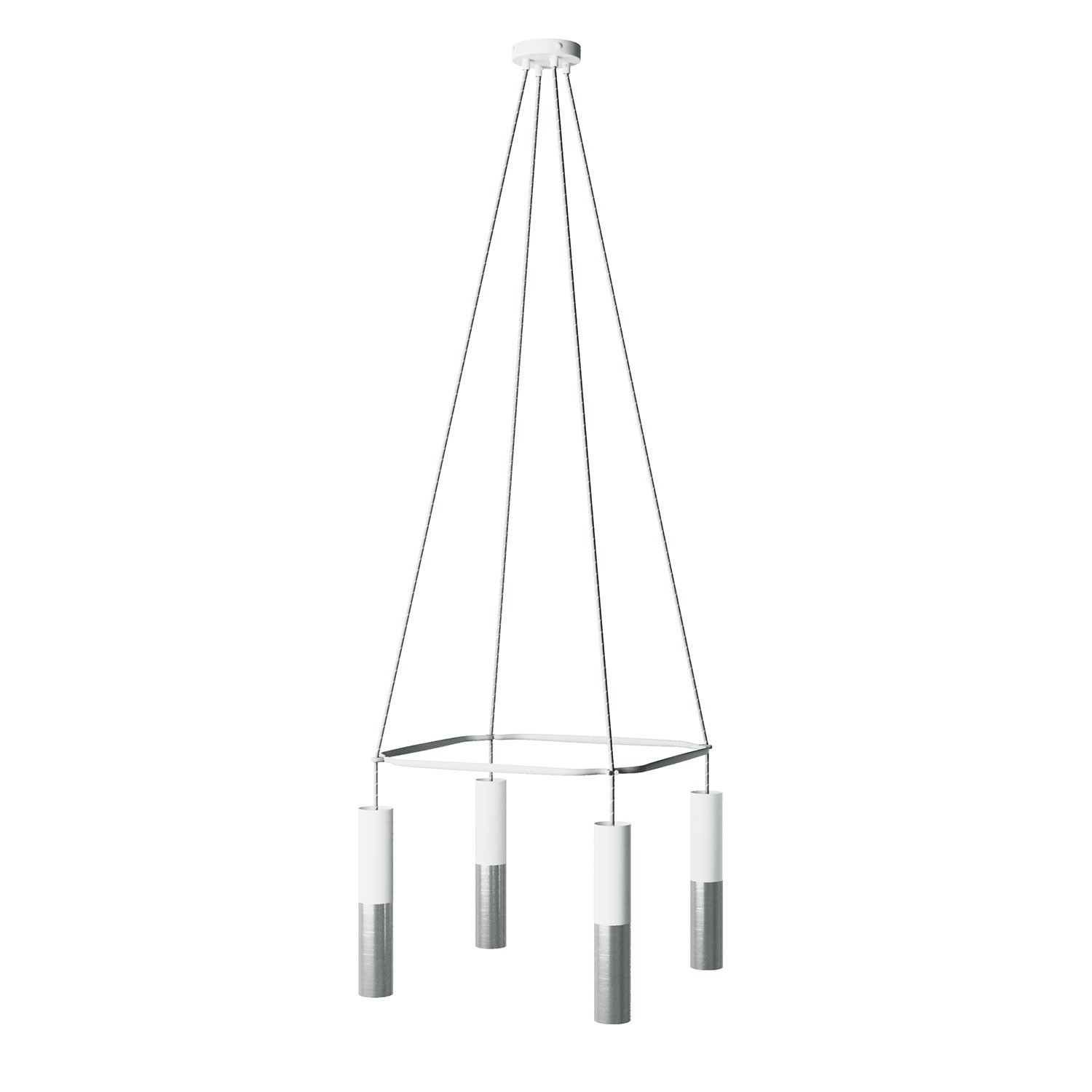 Lampadario Cage a 4 cadute Tub-E14 Doppio