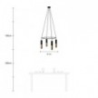 Lampadario Cage a 4 cadute Tub-E14 Doppio