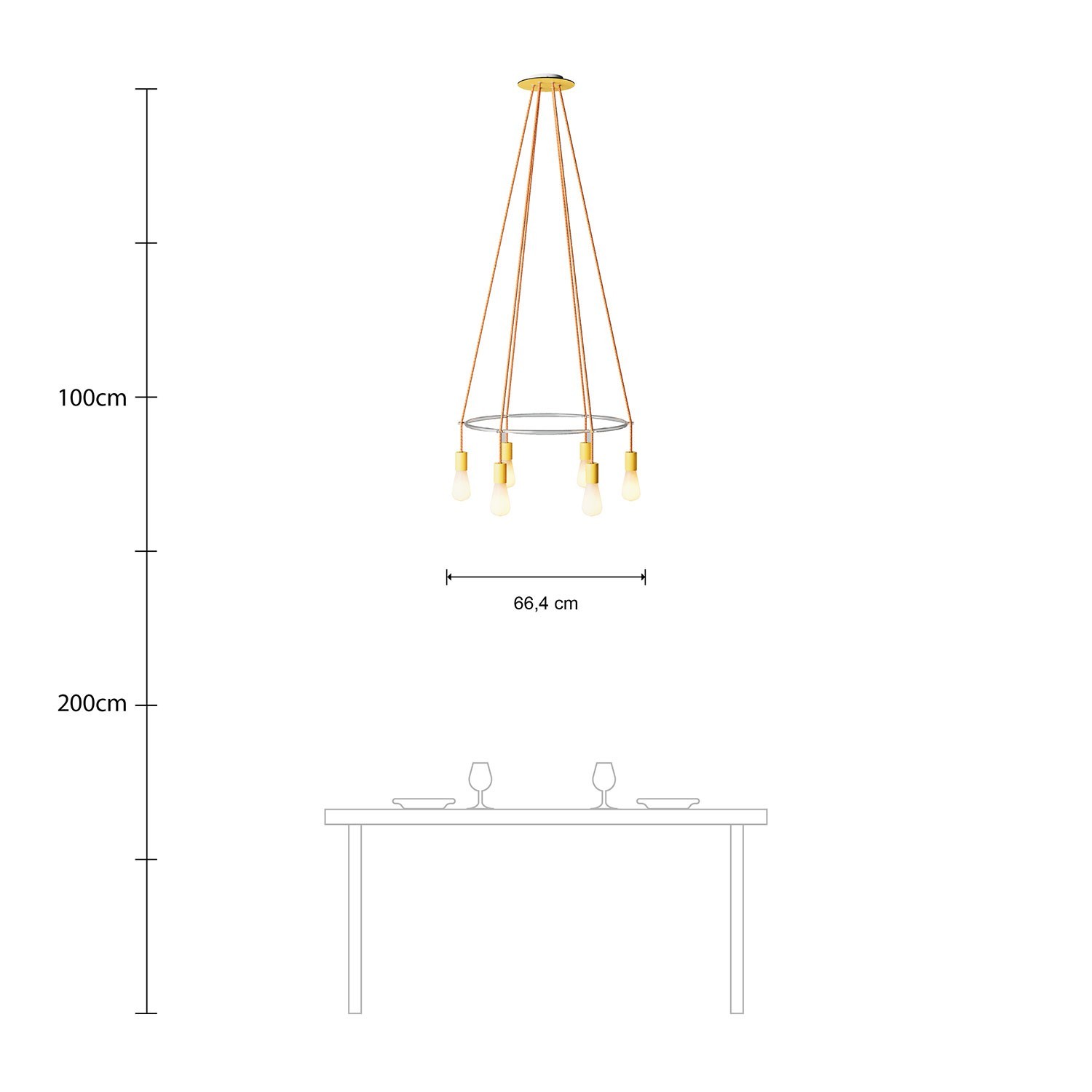 Lampadario Cage a 6 cadute Edison ST64