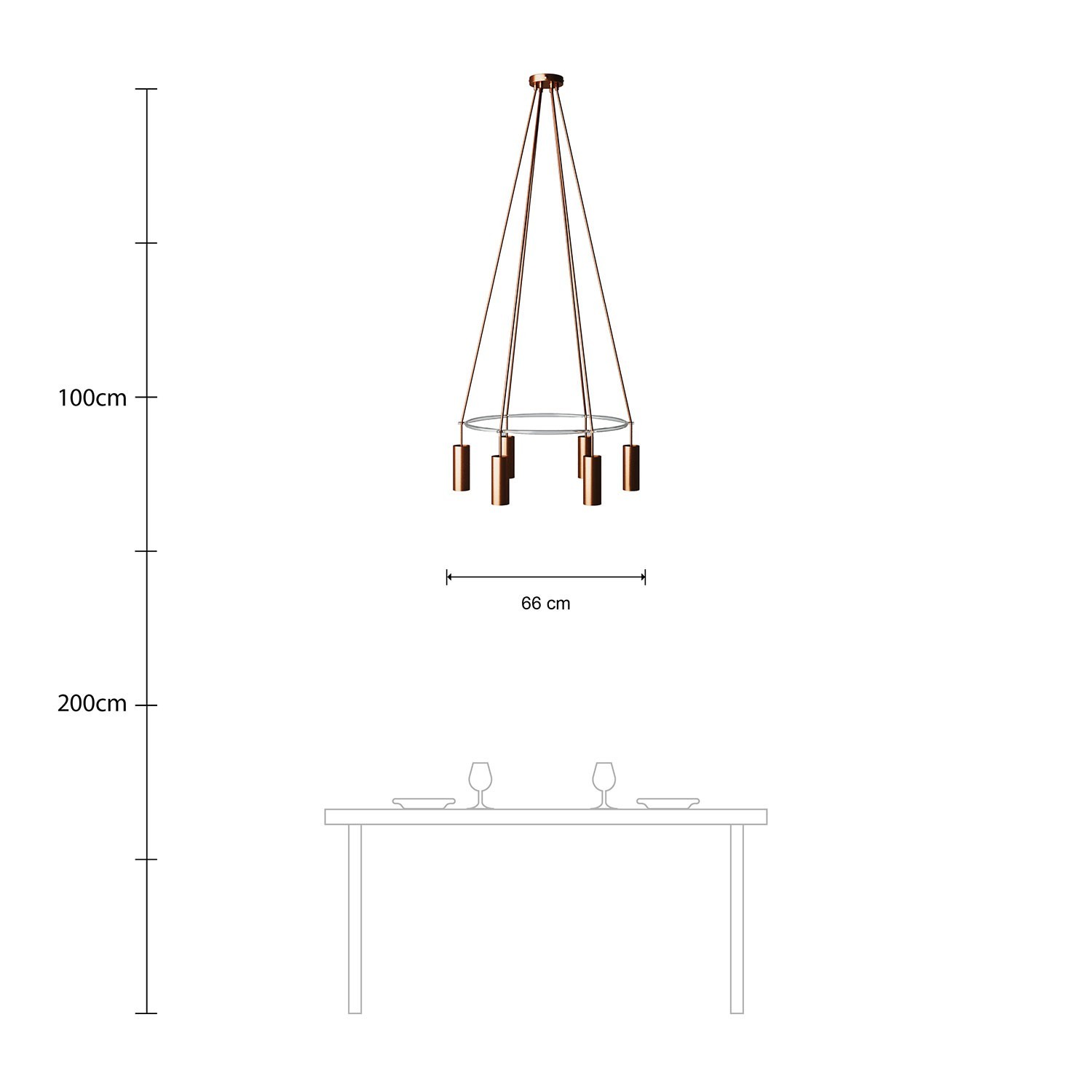 Lustre Cage avec 6 bras Tub-E14