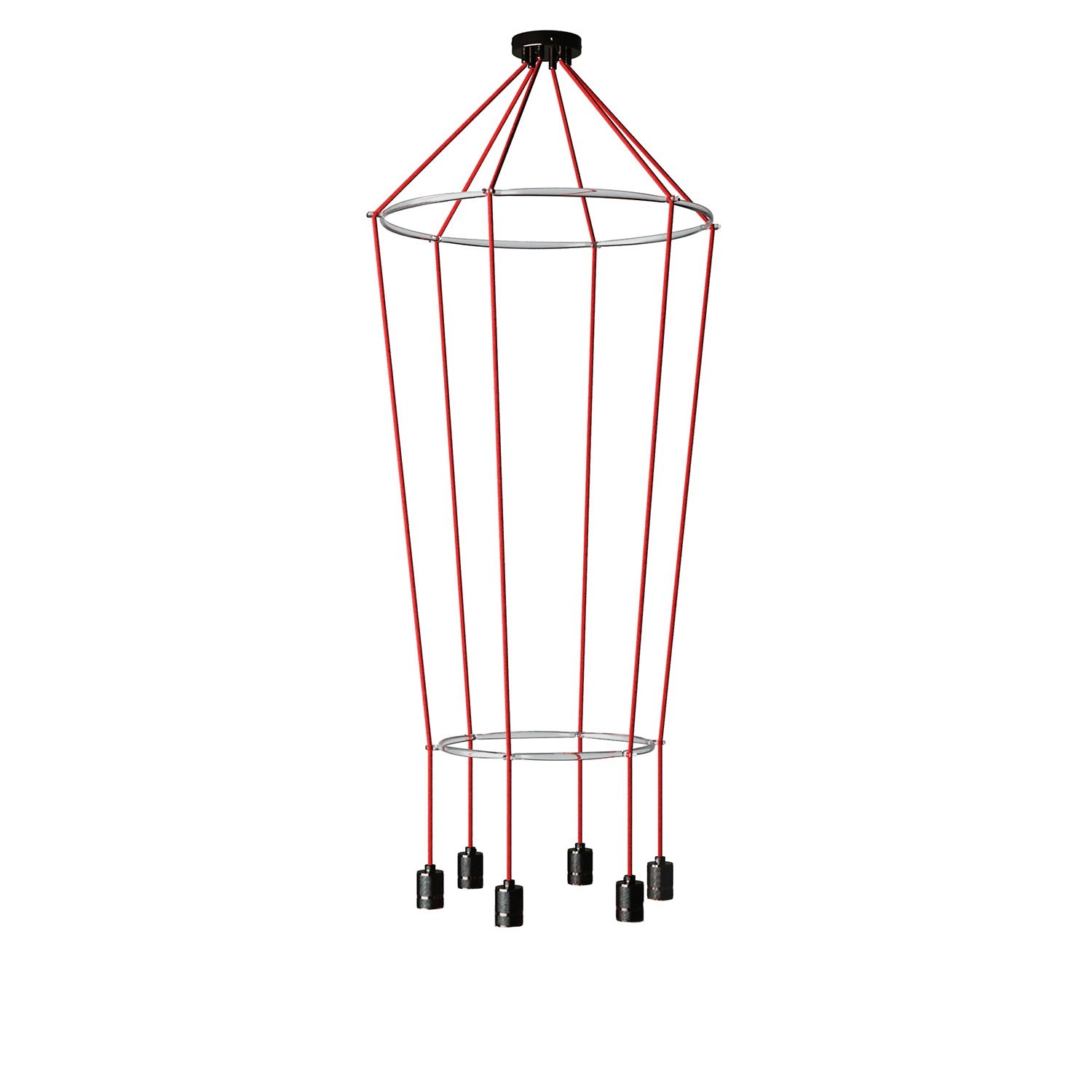 Lampadario 2 Cage a 6 cadute Globo