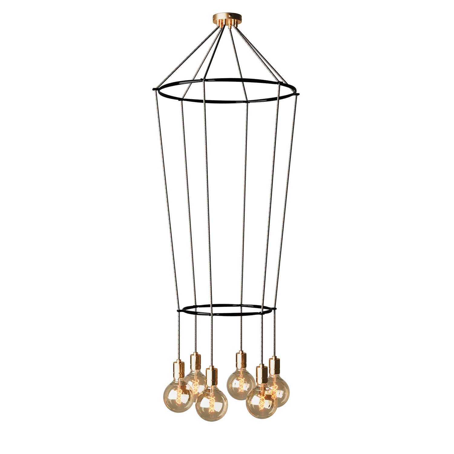 Lampadario 2 Cage a 6 cadute Globo