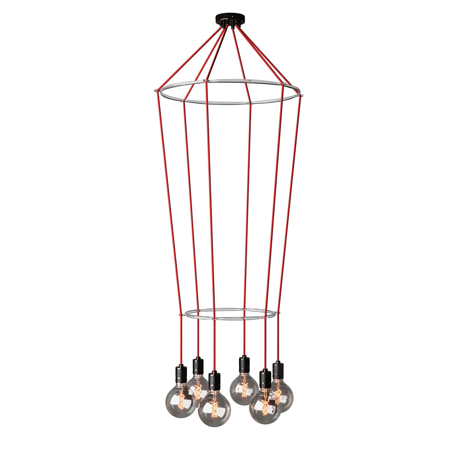 Lustre 2 Cage avec 6 bras Globo