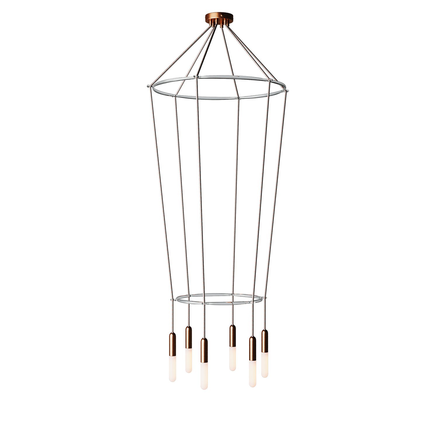 Lampadario 2 Cage a 6 cadute P-Light