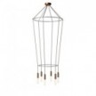 Deckenleuchte 2 Cage P-Light mit 6 Aufhängungen