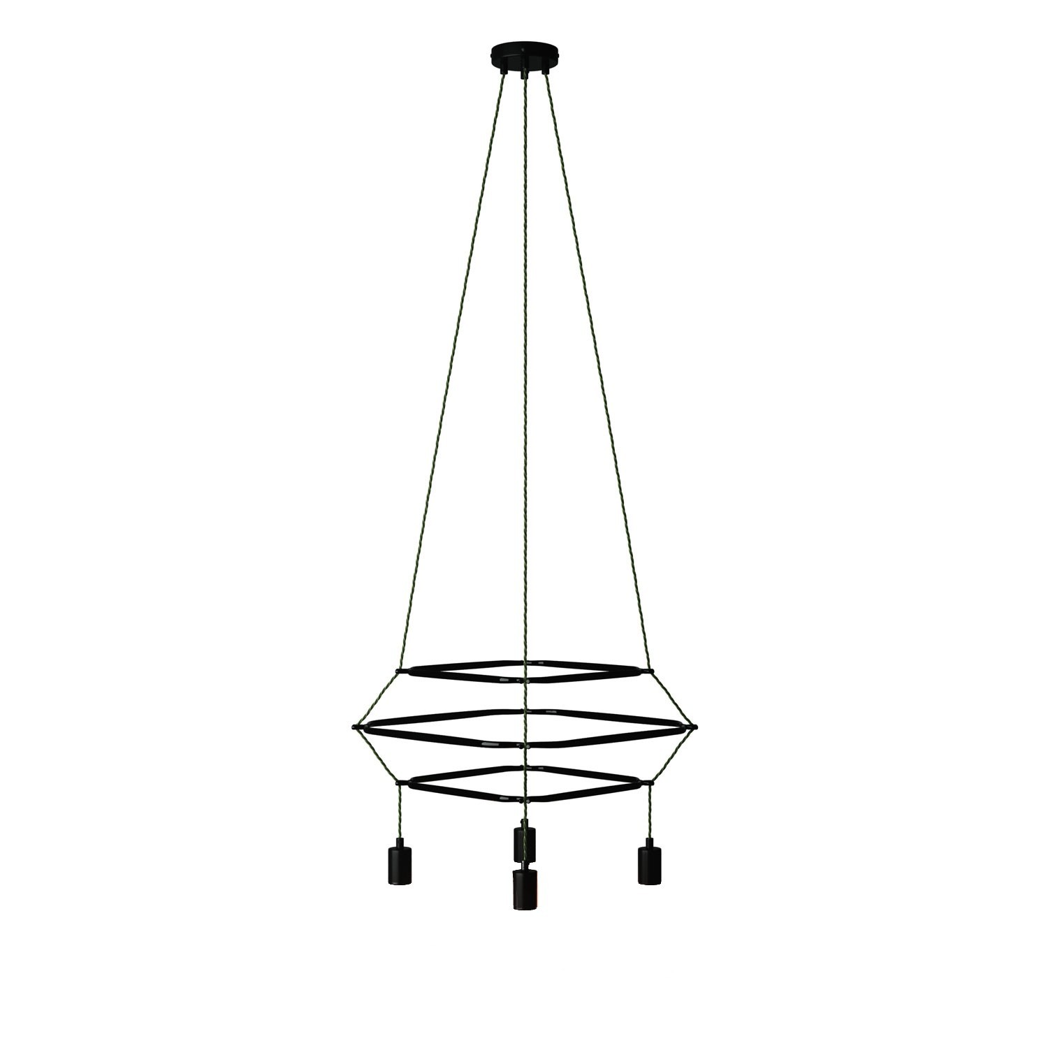 Lustre 3 Cage avec 4 bras Rodi