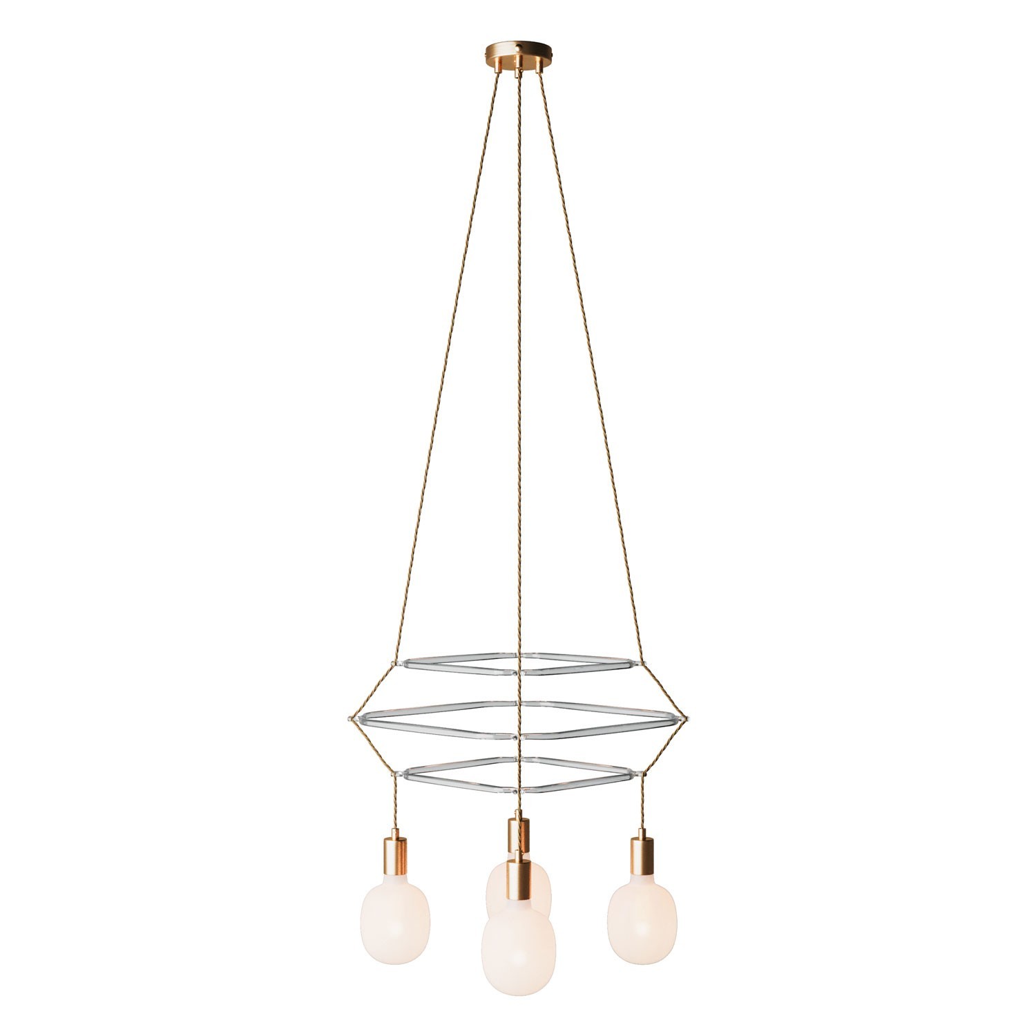 Lustre 3 Cage avec 4 bras Rodi