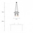 Deckenleuchte 3 Cage Rodi mit 4 Aufhängungen