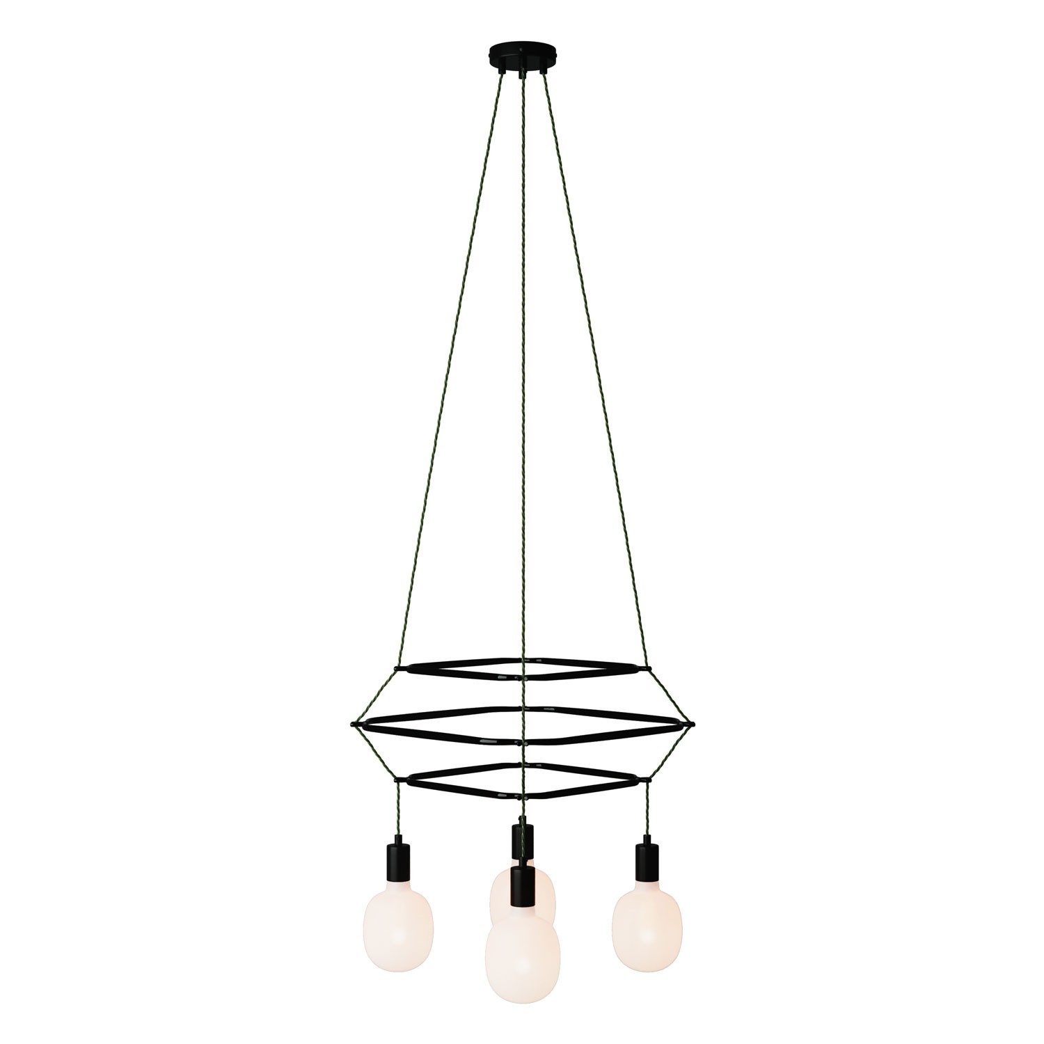 Lustre 3 Cage avec 4 bras Rodi