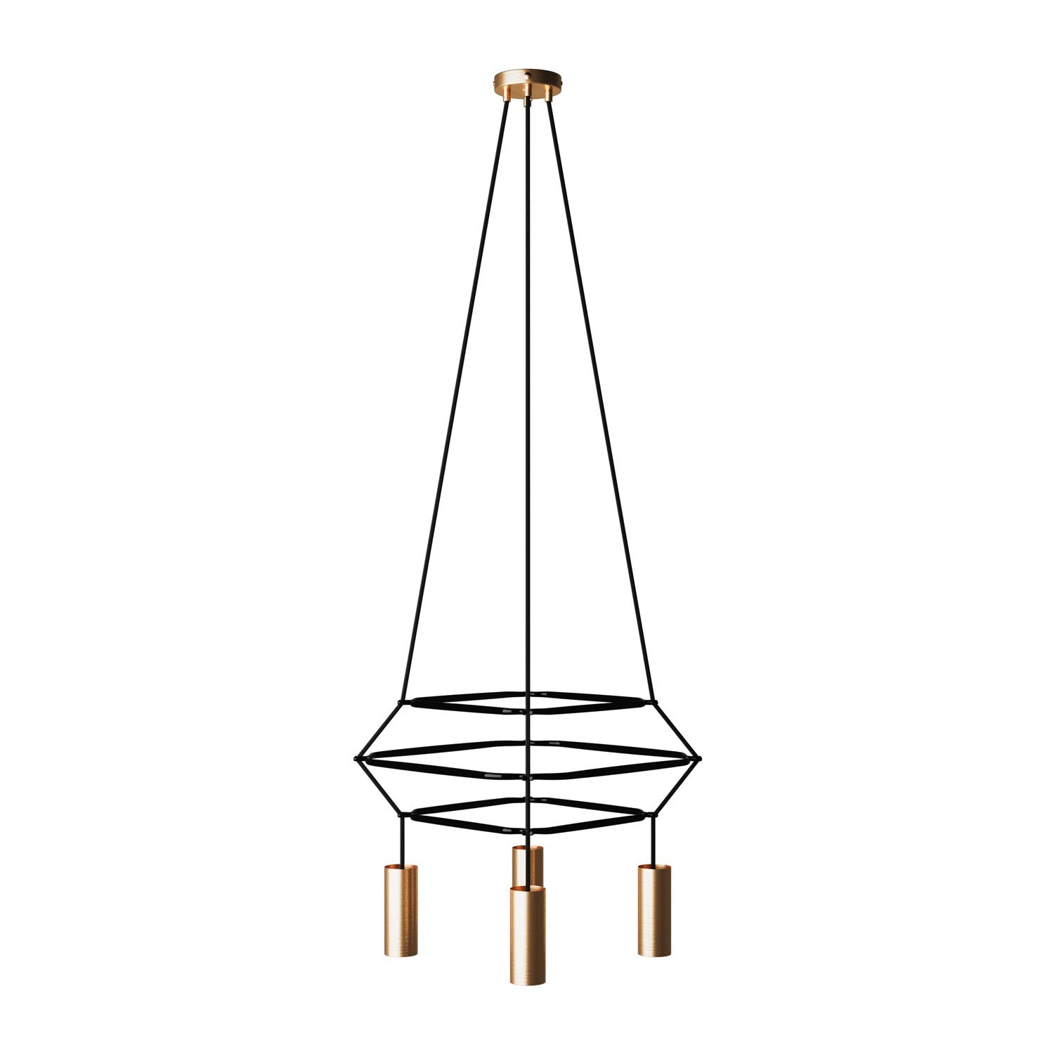 Lustre 3 Cage avec 4 bras Tub-E14