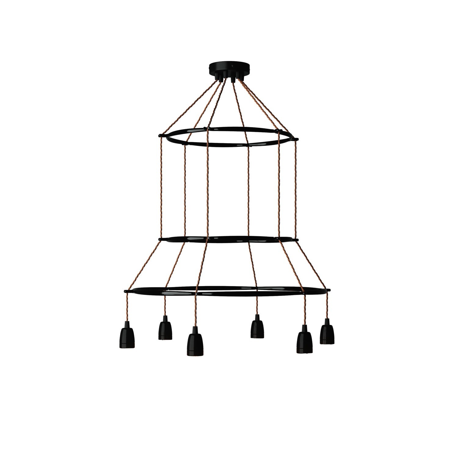 Lustre 3 Cage avec 6 bras Edison ST64