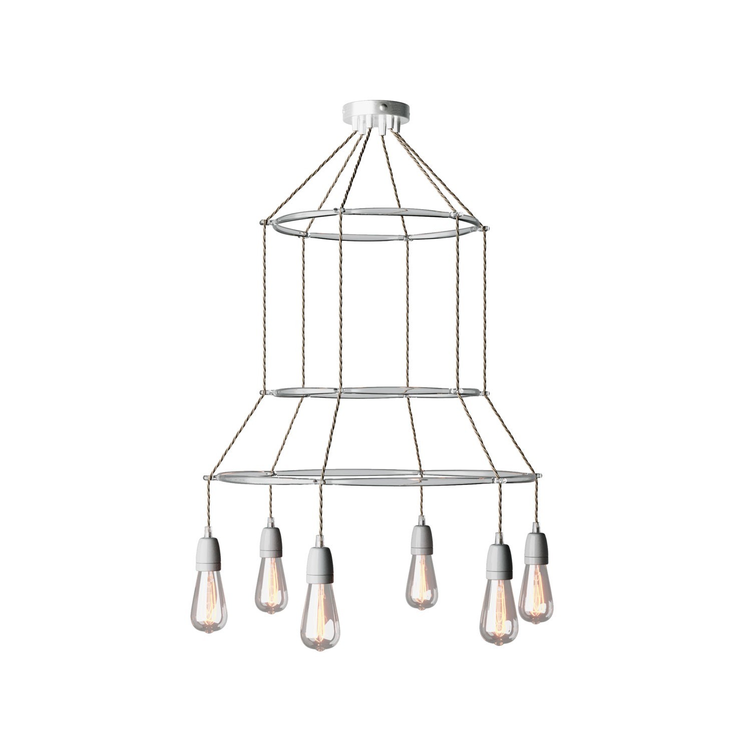 Lustre 3 Cage avec 6 bras Edison ST64