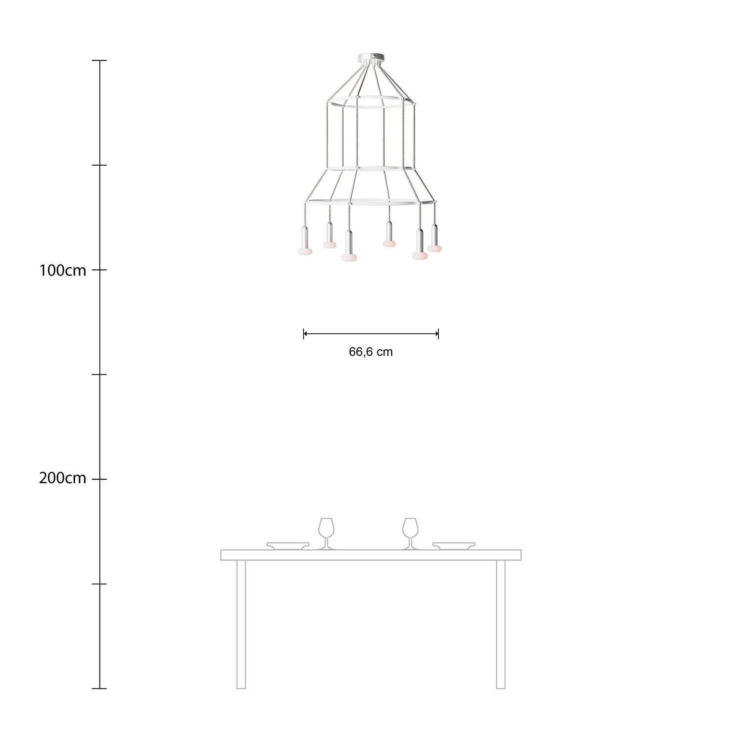 Lampadario 3 Cage a 6 cadute P-Light Dash