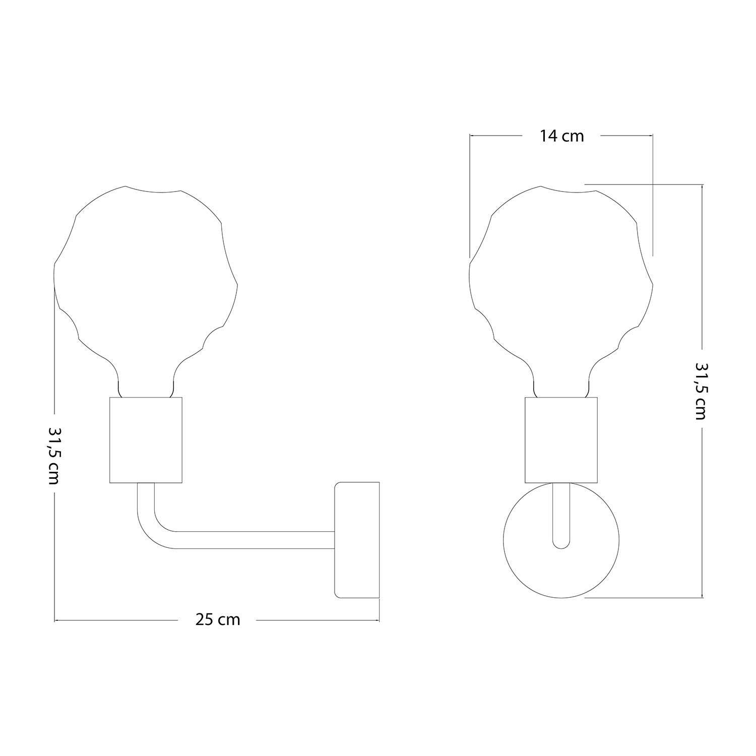 Lampe Fermaluce Elle en bois avec ampoule Bumped