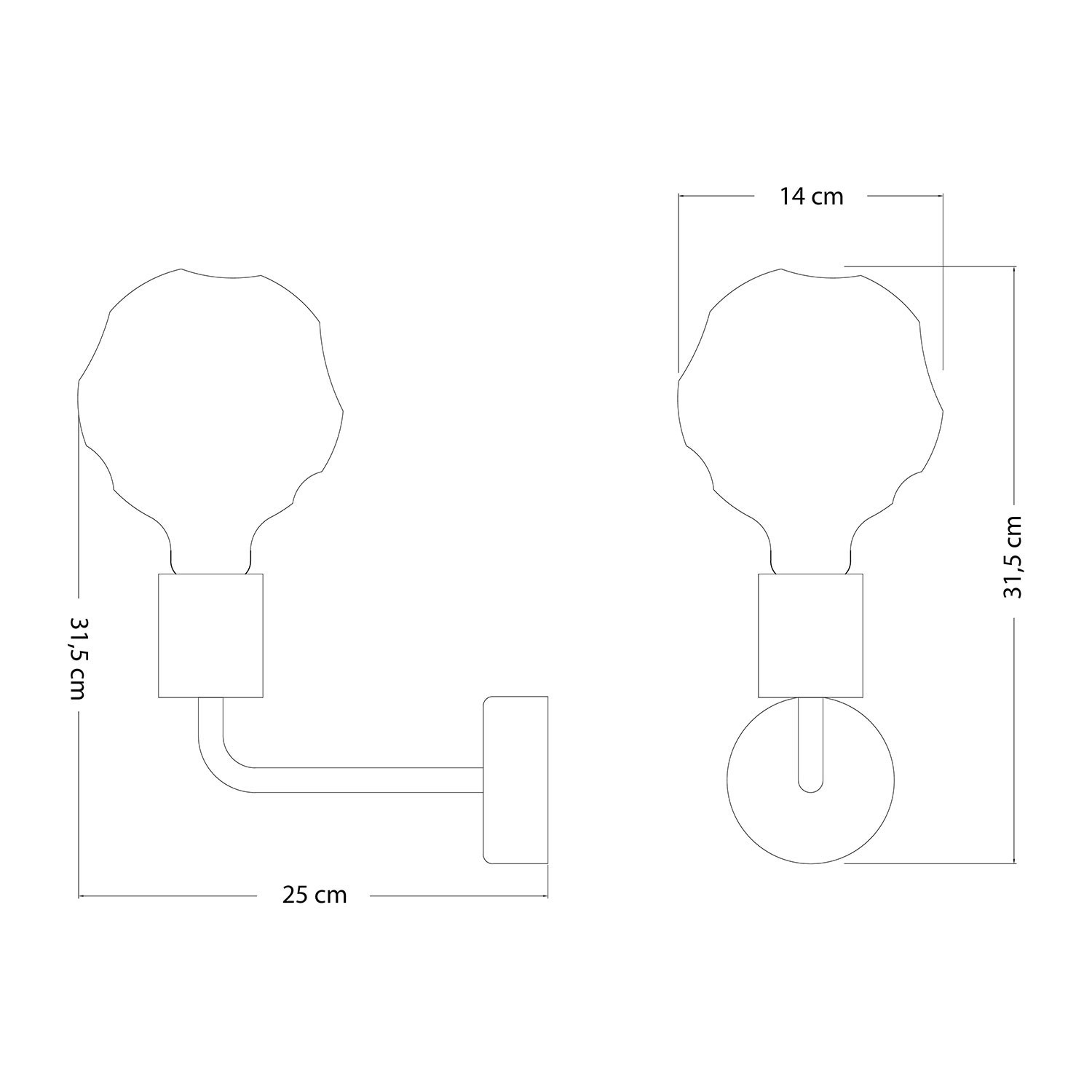 Lampada Fermaluce Elle in legno con lampadina Bumped