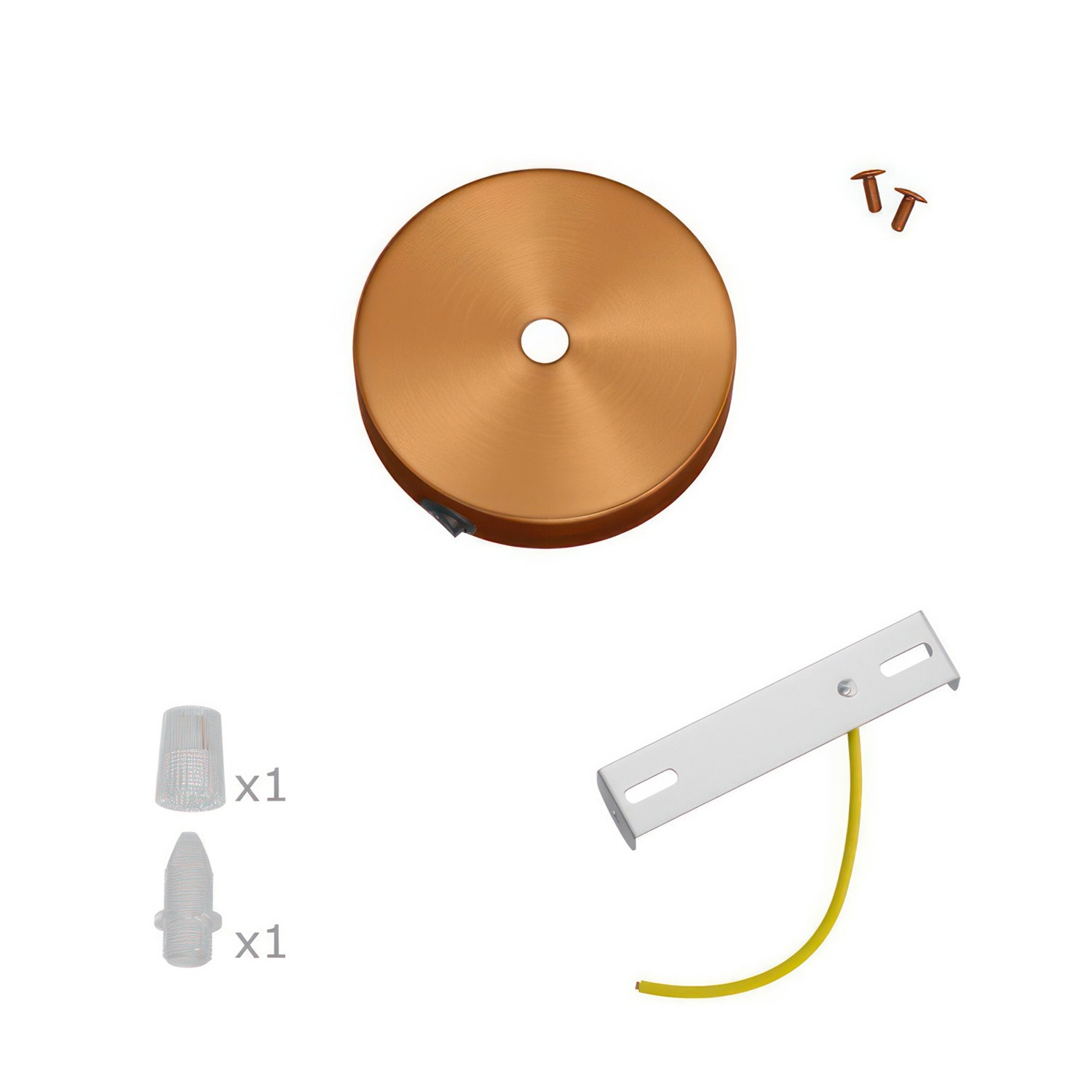 Kit mini rosone cilindrico in metallo con interruttore