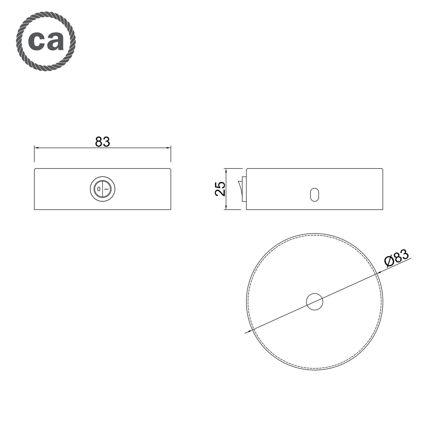 Kit zylinderförmiger Mini Metall-Lampenbaldachin mit Schalter