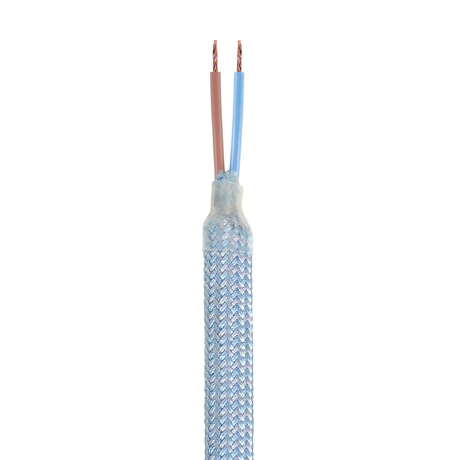 Kit Creative Flex tubo flessibile rivestito in tessuto RM76 Blu carta da zucchero con terminali metallici