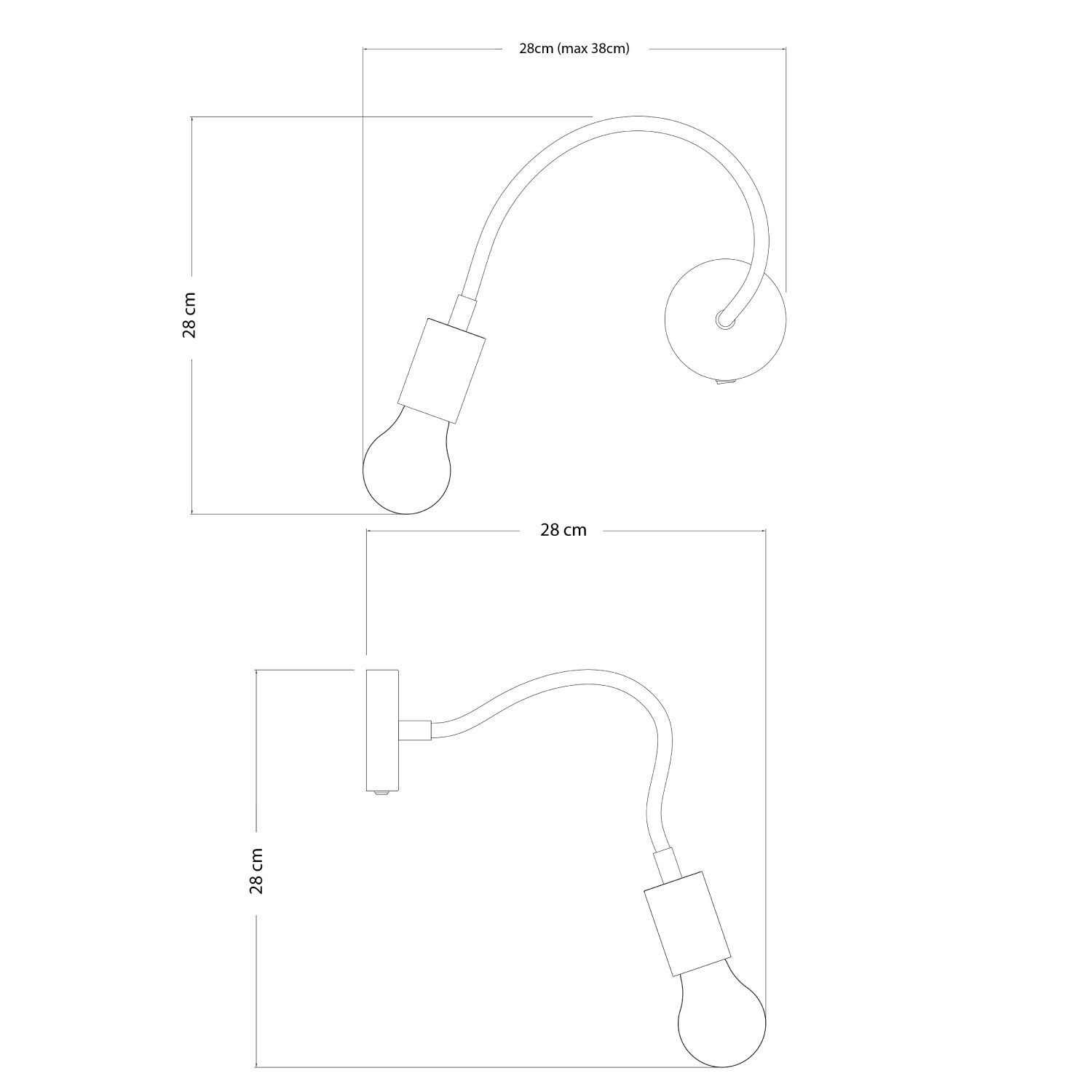 Lampada Fermaluce Flex 30 Pastel con mini rosone con interruttore e mini faretto GU1d0