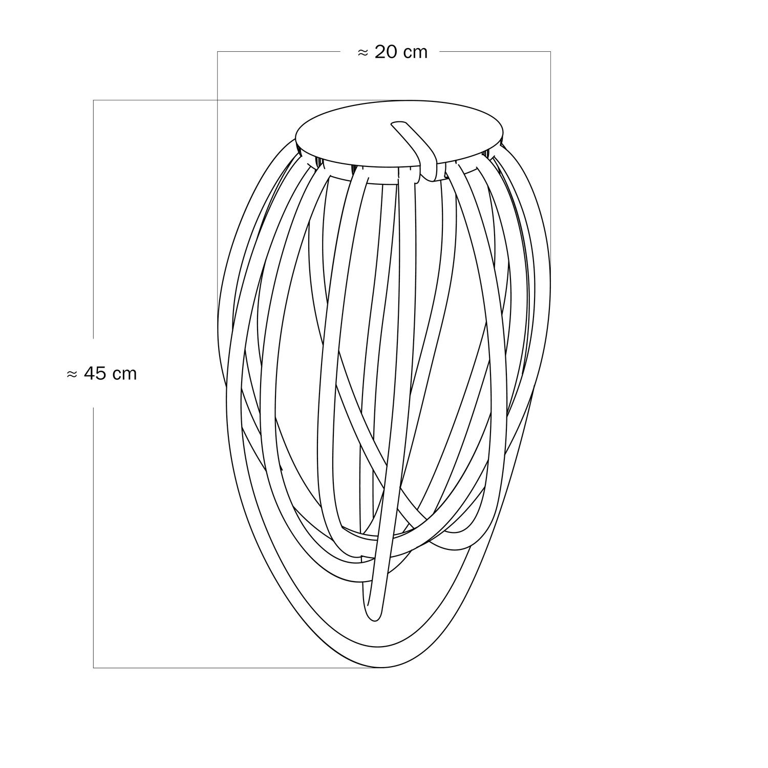 Lampenschirm Cablò, mehrfarbig, 100 cm