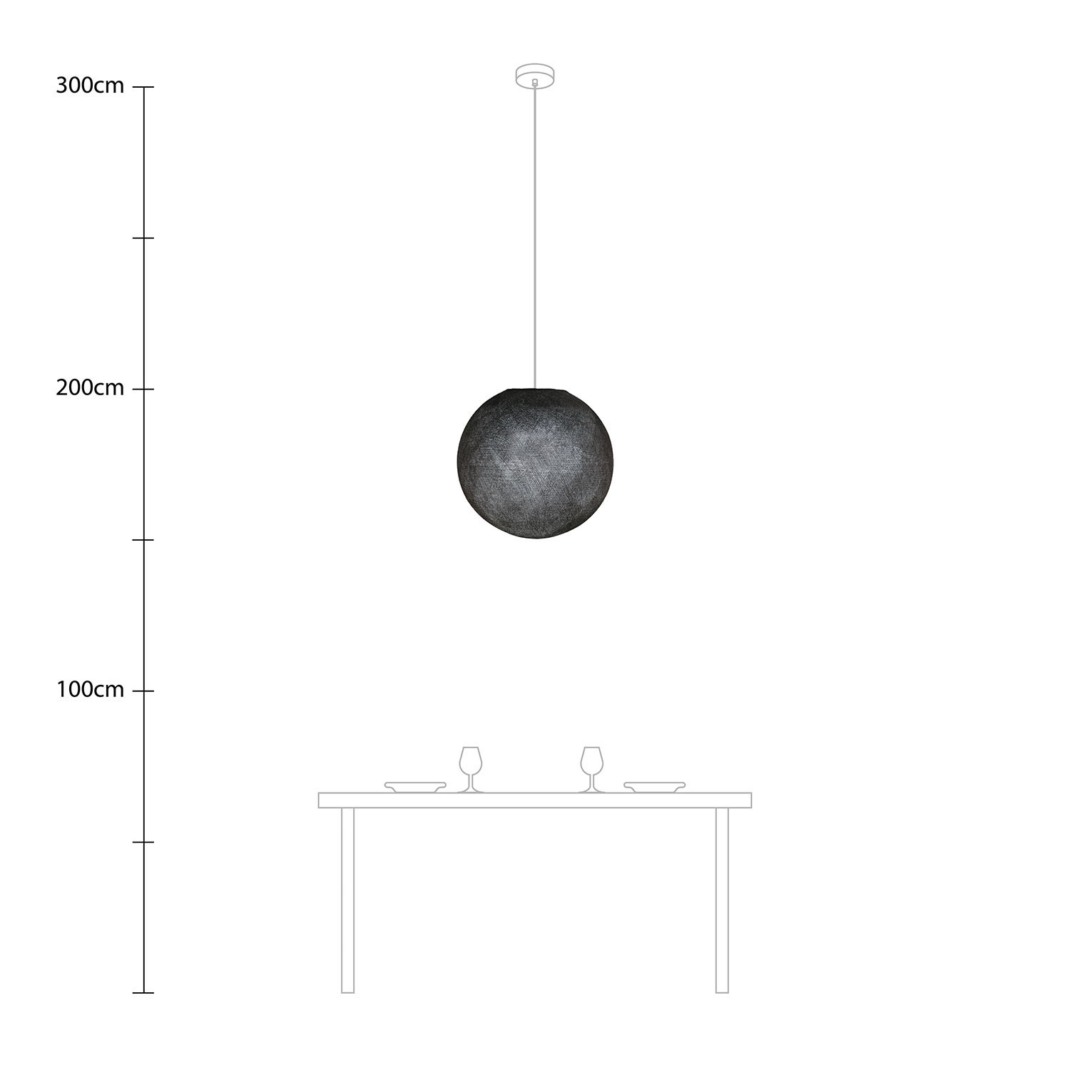 Lampenschirm aus Garn Modell Sfera Light, handgefertigt