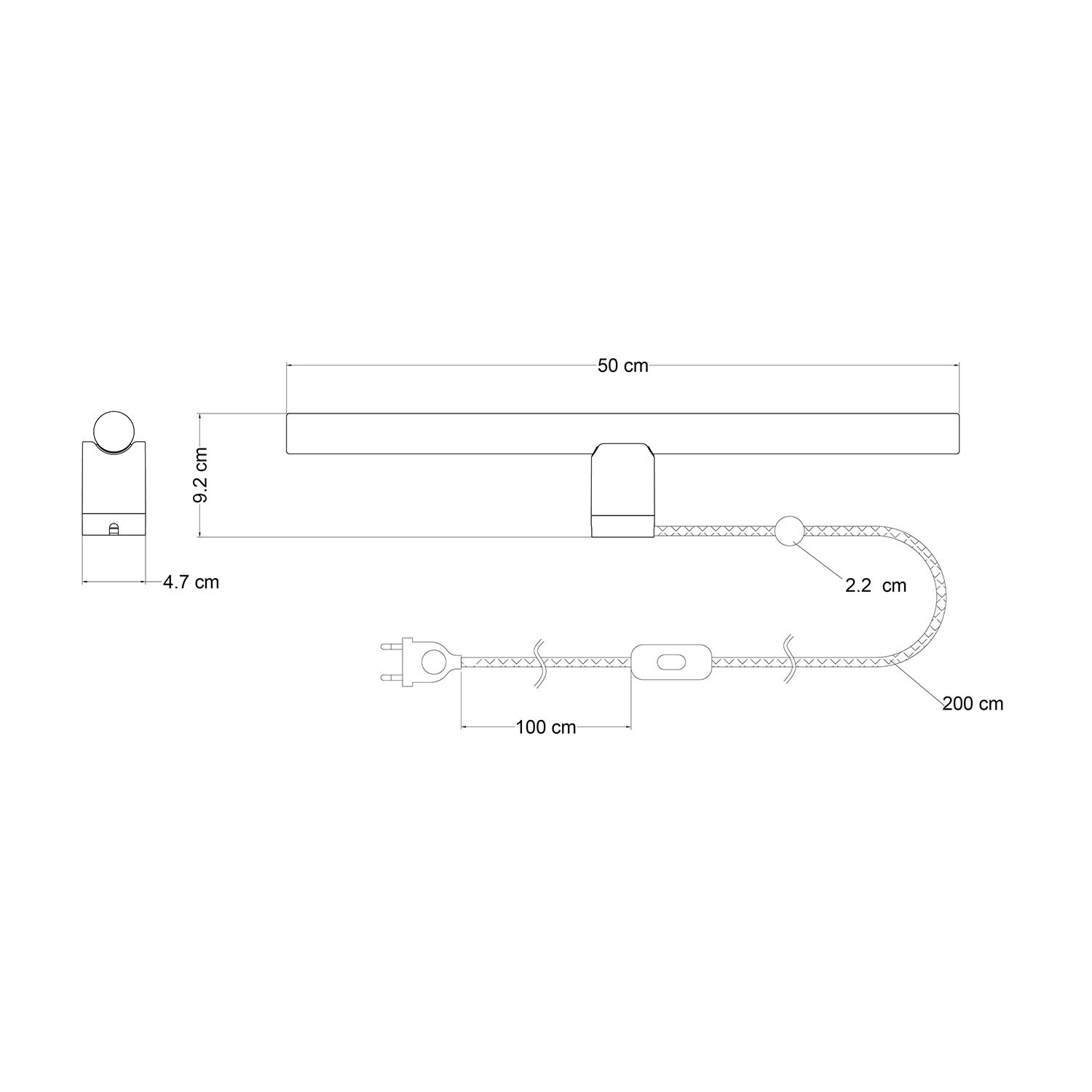 Leuchte Spostaluce esse14 mit S14d Anschluss und 2-poligem Stecker