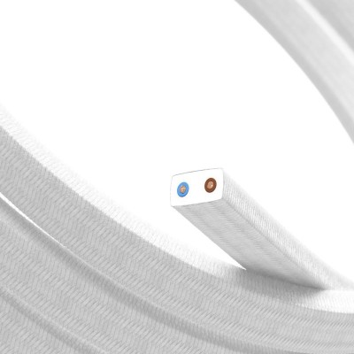 Câble électrique pour guirlande lumineuse recouvert de tissu Blanc CM01 - résistant aux UV