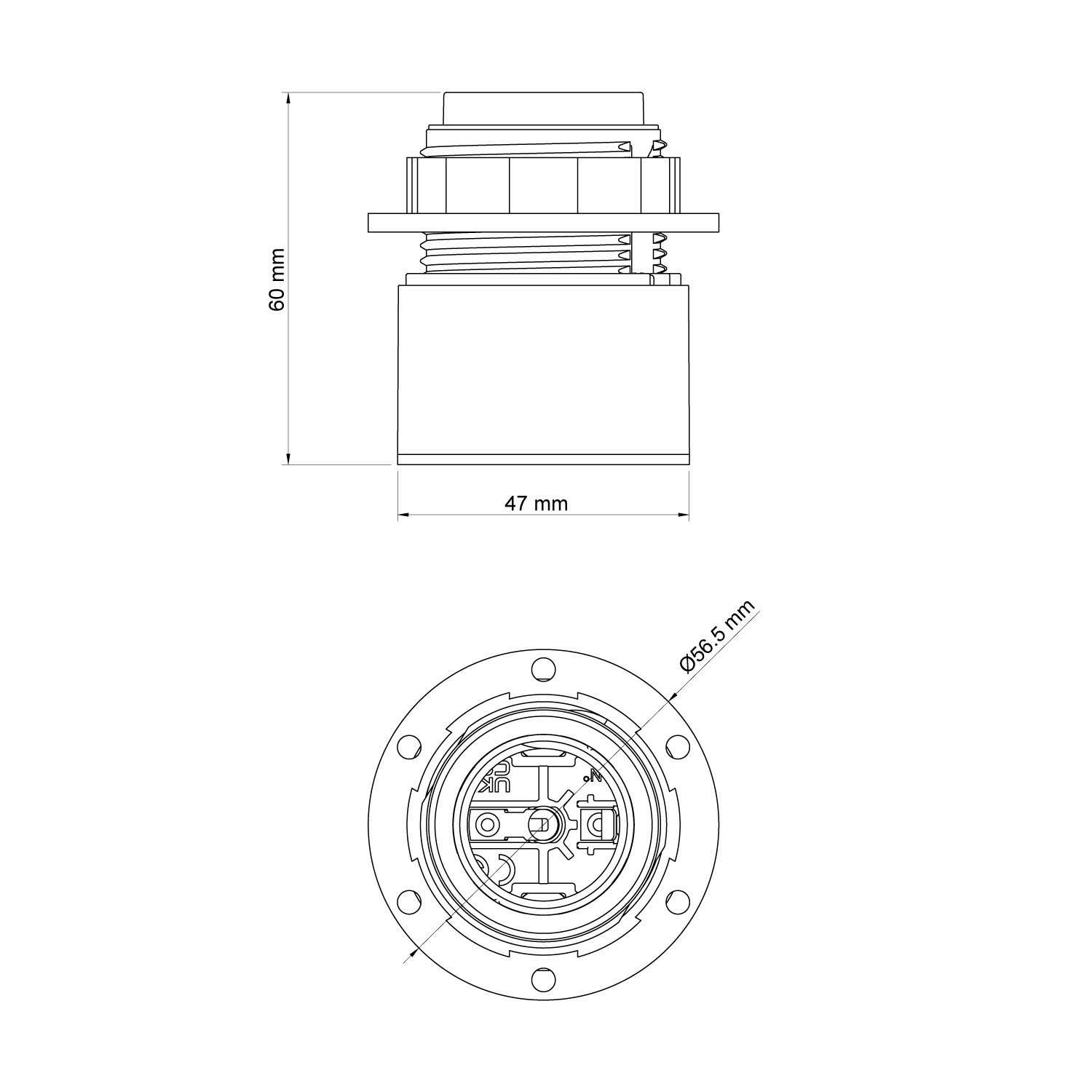 Douille E27 murale ou de plafond pour bt-jour - Waterproof IP44