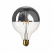 Applique con lampadina a vista mezza sfera argento - Waterproof IP44