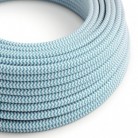 Câble électrique résistant aux UV d'extérieur rond recouvert en tissu turquoise zig-zag SZ11 - compatible avec Eiva Outdoor IP65