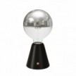 Lampada portatile ricaricabile Cabless01 con lampadina globo mezza sfera argento