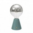 Lampada portatile ricaricabile Cabless01 con lampadina globo mezza sfera argento