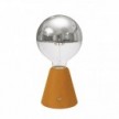 Lampada portatile ricaricabile Cabless01 con lampadina globo mezza sfera argento