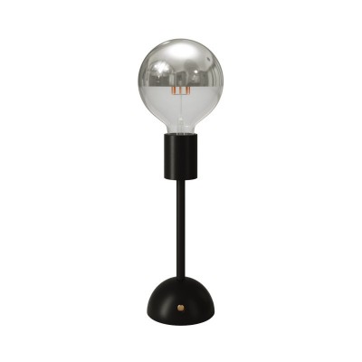 Lampada portatile e ricaricabile Cabless02 con lampadina globo mezza sfera argento