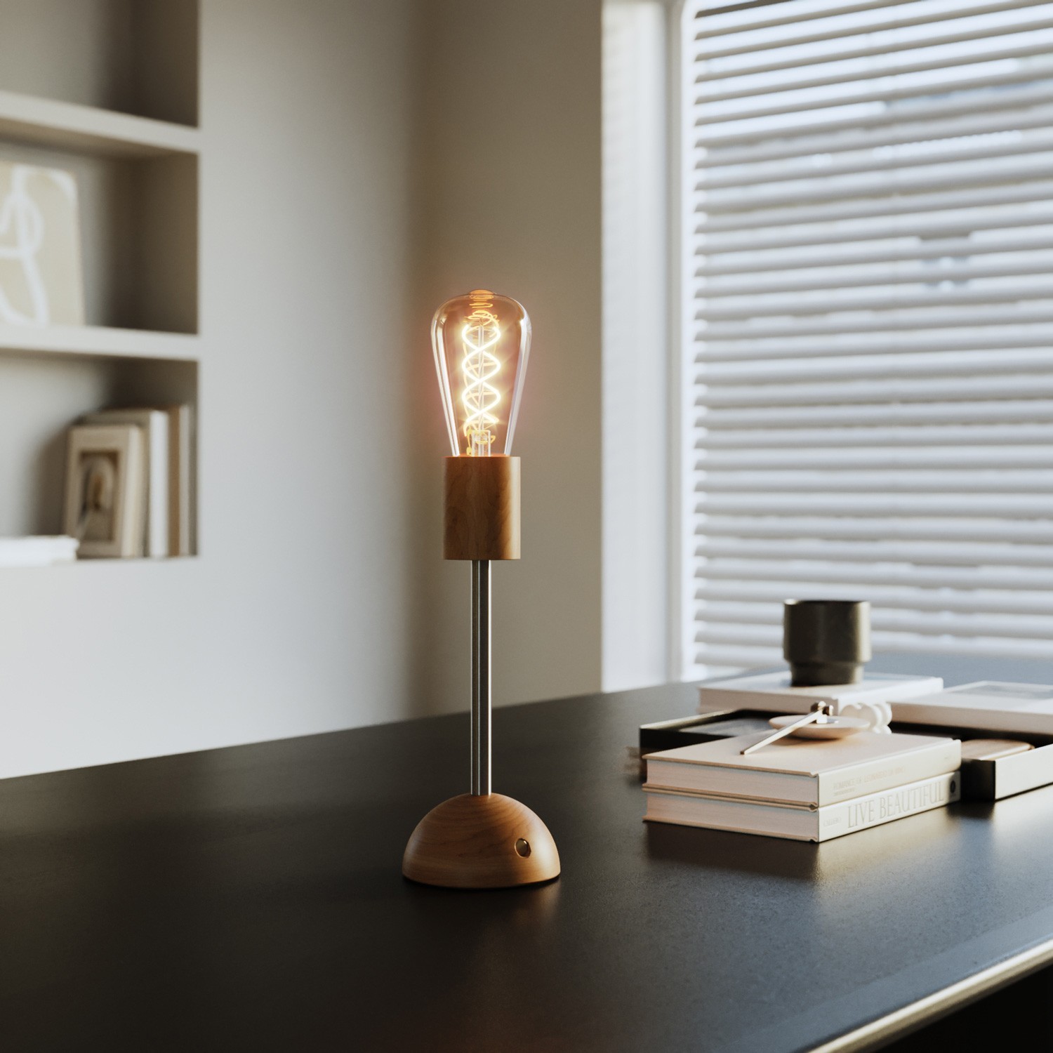 Lampada portatile e ricaricabile Cabless02 con lampadina Edison dorata
