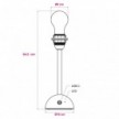 Lampada portatile e ricaricabile Cabless12 con lampadina a goccia e predisposizione per paralume