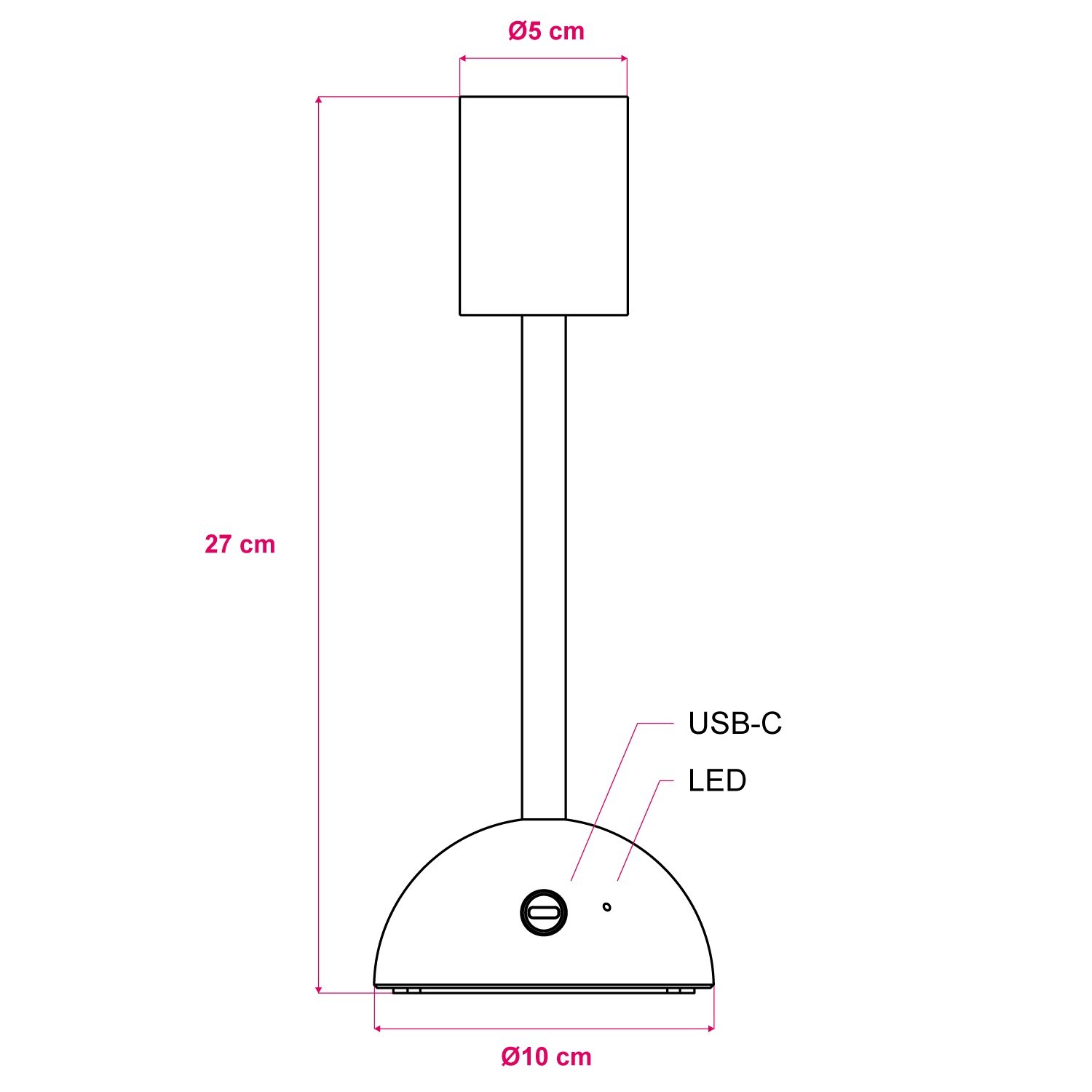 Base per lampada portatile e ricaricabile Cabless02