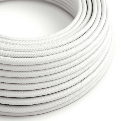 Cavo elettrico Ultra Soft in silicone rivestito in tessuto Bianco Ottico lucido - RM01 rotondo 2x0,75 mm